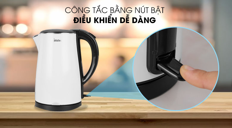Công tắc dễ sử dụng - Ấm đun siêu tốc Midea 1.7 lít MK-17DS Công tắc dễ sử dụng - Ấm đun siêu tốc Midea 1.7 lít MK-17DS
