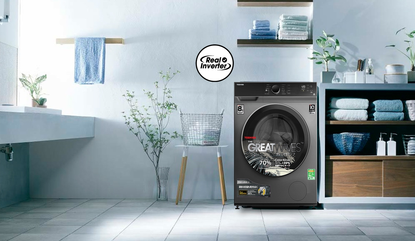 Máy giặt Toshiba Inverter 8.5 kg TW-BK95M4V(SK) - Công nghệ Real Inverter