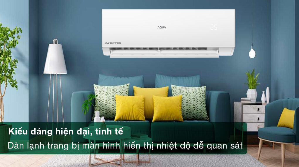 Điều hòa Aqua Inverter 18000 BTU AQA-RV18QA - Kiểu dáng hiện đại, tinh tế, trang bị màn hình hiển thị nhiệt độ tiện lợi Điều hòa Aqua Inverter 18000 BTU AQA-RV18QA - Kiểu dáng hiện đại, tinh tế, trang bị màn hình hiển thị nhiệt độ tiện lợi