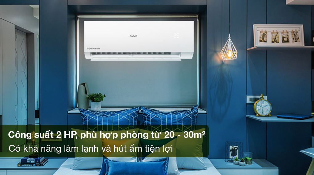 Điều hòa Aqua Inverter 18000 BTU AQA-RV18QA - Công suất 18000 BTU, phù hợp phòng từ 20 - 30m², vừa có thể làm lạnh vừa hút ẩm Điều hòa Aqua Inverter 18000 BTU AQA-RV18QA - Công suất 18000 BTU, phù hợp phòng từ 20 - 30m², vừa có thể làm lạnh vừa hút ẩm