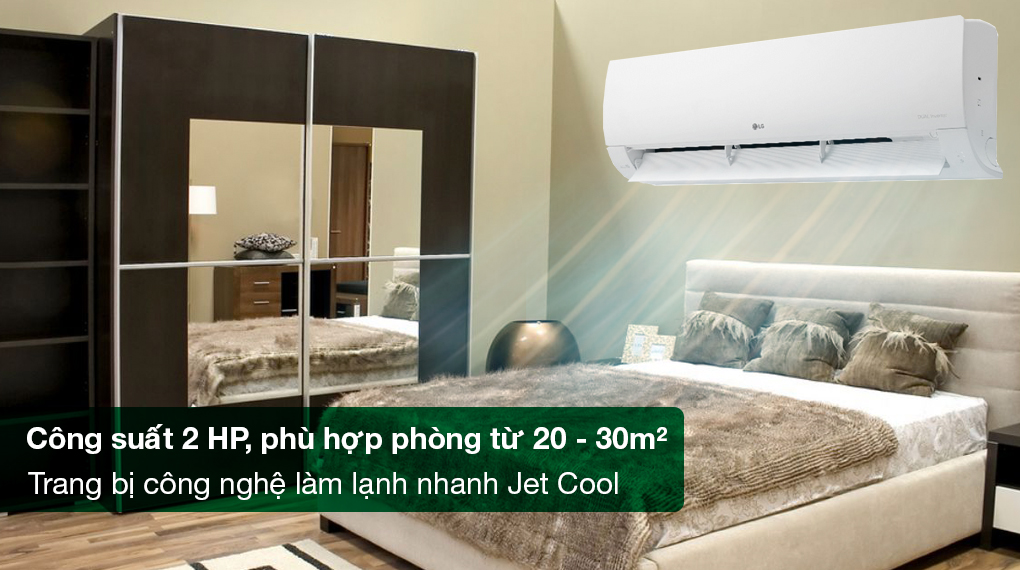 Máy lạnh LG Inverter 2 HP V18WIN - Công suất 2 HP, phù hợp diện tích phòng từ 20 - 30m2 Máy lạnh LG Inverter 2 HP V18WIN - Công suất 2 HP, phù hợp diện tích phòng từ 20 - 30m2