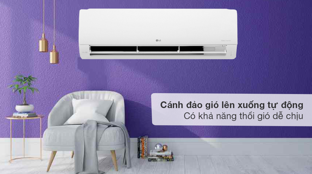 Máy lạnh LG Inverter 2 HP V18WIN - Cánh đảo gió lên xuống tự động, có khả năng thổi gió dễ chịu Máy lạnh LG Inverter 2 HP V18WIN - Cánh đảo gió lên xuống tự động, có khả năng thổi gió dễ chịu
