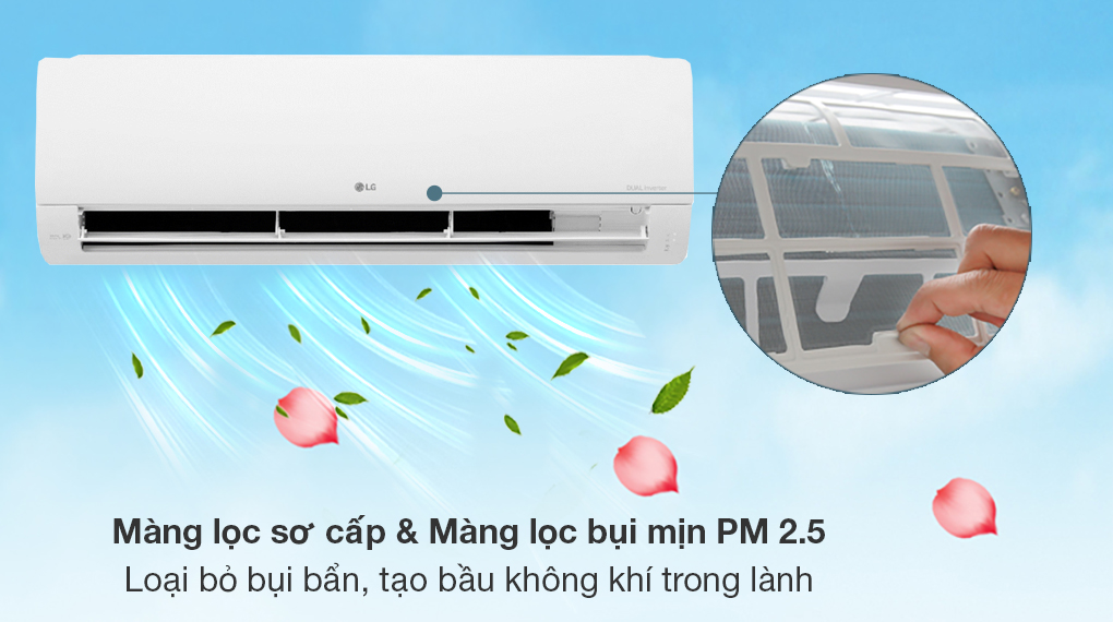 Máy lạnh LG Inverter 2 HP V18WIN - Màng lọc sơ cấp và màng lọc bụi mịn PM 2.5 tạo bầu không khí trong lành cho căn phòng Máy lạnh LG Inverter 2 HP V18WIN - Màng lọc sơ cấp và màng lọc bụi mịn PM 2.5 tạo bầu không khí trong lành cho căn phòng