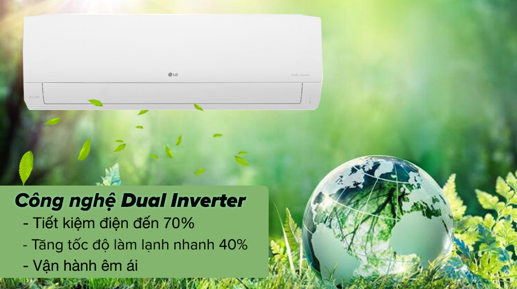 Máy lạnh LG Inverter 2.5 HP V24WIN - Công nghệ Dual Inverter tiết kiệm điện hiệu quả, vận hành êm ái và tăng tốc độ làm lạnh Máy lạnh LG Inverter 2.5 HP V24WIN - Công nghệ Dual Inverter tiết kiệm điện hiệu quả, vận hành êm ái và tăng tốc độ làm lạnh