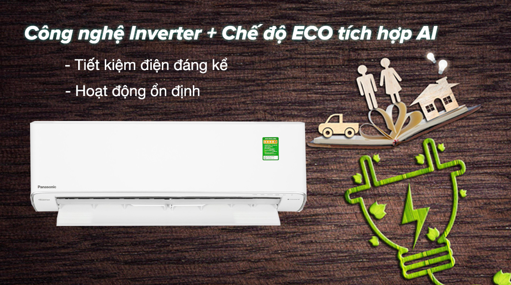 Điều hòa Panasonic Inverter 11900 BTU CU/CS-XU12ZKH-8 - Có khả năng tiết kiệm điện đáng kể nhờ sử dụng công nghệ Inverter và chế độ ECO tích hợp AI Điều hòa Panasonic Inverter 11900 BTU CU/CS-XU12ZKH-8 - Có khả năng tiết kiệm điện đáng kể nhờ sử dụng công nghệ Inverter và chế độ ECO tích hợp AI