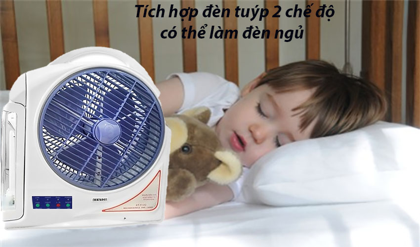 Quạt tích điện 2 bình Kentom KT9100 - Hàng chính hãng