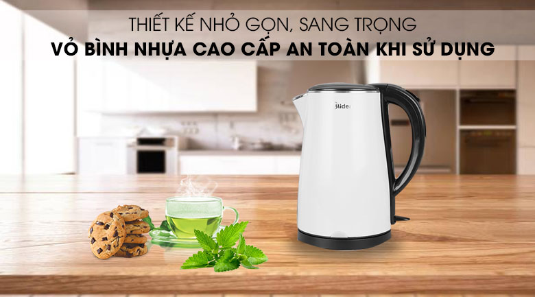 Kiểu dáng sang trọng - Ấm đun siêu tốc Midea 1.7 lít MK-17DS Kiểu dáng sang trọng - Ấm đun siêu tốc Midea 1.7 lít MK-17DS